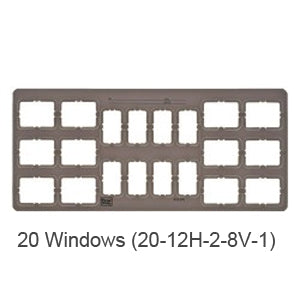 GreyLight Film Mounts Plastic/Grey 20 Window, 12 Horizontal Size 2, 8 Vertical