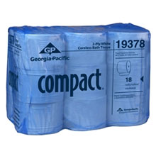 Compact 2-Ply Coreless Bathroom Tissue, White. 3.85" x 4.05", 1500 Sheets