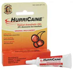 HurriCaine Wild Cherry Topical Anesthetic Gel, 5.25 g Tube with Resealable