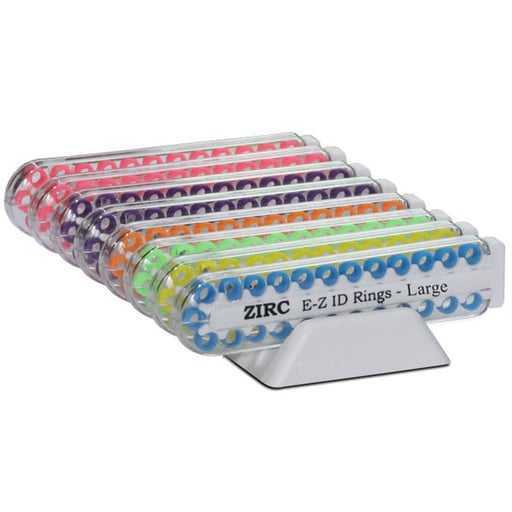 E-Z ID Instrument Rings, Large 1/4" 200/Pk. - VIBRANT Kit. Includes: 2 of Each