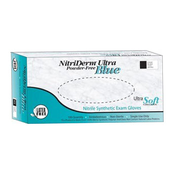 NitriDerm Nitrile Gloves: Sterile X-LARGE 50 Pair/Box. Powder Free, Smooth, Box