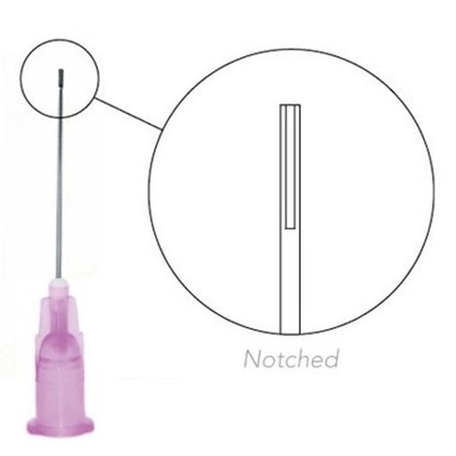 Pac-Dent 30ga Irrigation Needle Tips, 1" monoject style (notched), bendable