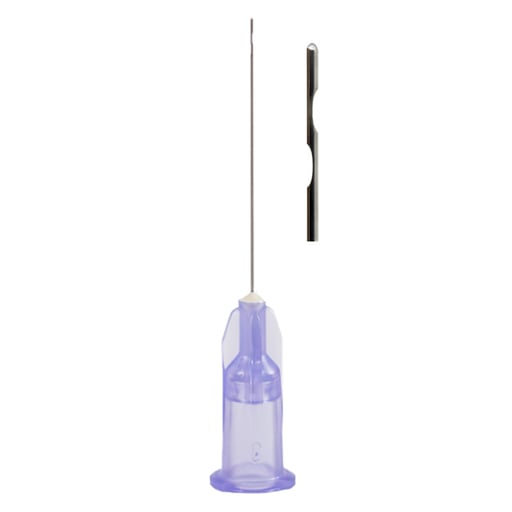 Calasept Irrigation Needles 31G, Violet, 40/Pk. Double side vent for efficient