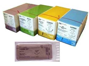 Ethicon 3/0, 27" Chromic Gut Absorbable Suture with Reverse Cutting FS-2 Needle (3/8 circle), Box of 36 Sets