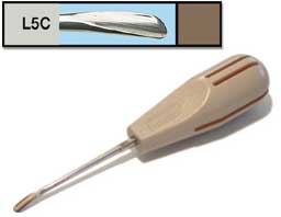 Luxator Periotomes - 5 mm Curved Blade, Brown Stripes. Indicated for large
