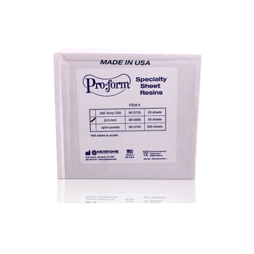 ProForm .020" Crown & Bridge Material, 5" x 5" Sheets, 50/Box