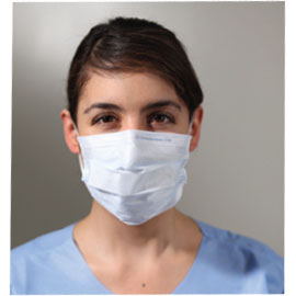 KC100 Procedure Earloop Mask BLUE 50/Pk. Three layer mask, constructed