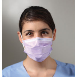 KC100 Procedure Earloop Mask LAVENDER 50/Pk. Three layer mask, constructed