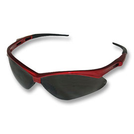Nemesis Safety Eyewear Safety Eyewear - Smoke lens, Red frame. Patented bridge