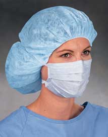 Soft Touch II Surgical Mask - Blue, 50/Bx. Non-Allergic, Pleat-Style
