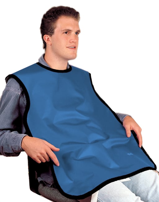Flow X-Ray Adult (24" x 26") Lead Bib Apron Without Collar - MEDIUM BLUE, 0.3mm
