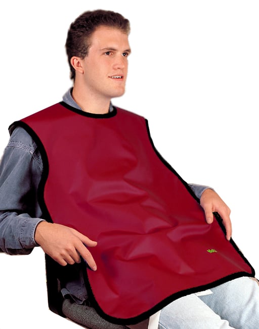Flow X-Ray Adult (24" x 26") Lead Bib Apron Without Collar - RED, 0.3mm Lead