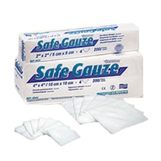 Safe-Gauze 2" x 2" 4 ply Non-Sterile, Non-Woven Gauze Sponge, Case of 5000