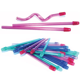 SafeBasics 6" Saliva Ejectors Clear Pink w/ Pink Tip 105/Pk. Easily shapes