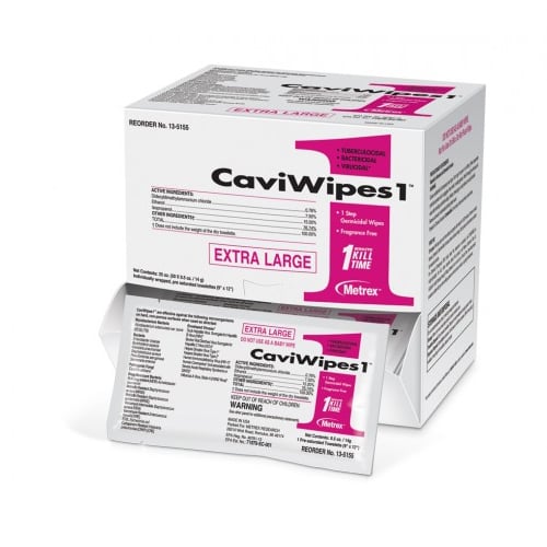 CaviWipes1 Towelettes (X-Large),9" x 12" Singles, 50/Box