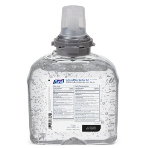 Purell Advanced Hand Sanitizer Gel 4x 1200 ml Refill for TFX Dispenser. Bottle w/Removable Pump.