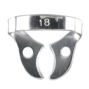 Miltex #18 Molar Wingless Metal Rubber Dam Clamp, single clamp