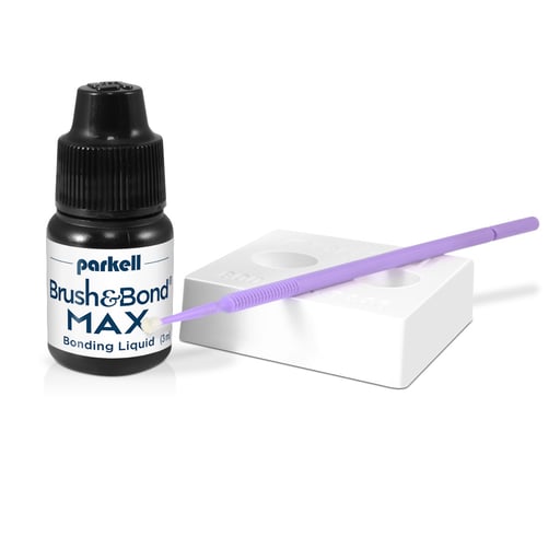 Parkell Brush and Bond Max Kit, 1 x 3ml Bottle of  Bonding Liquid, 100 Applicator Brushes, and a Mixing Well