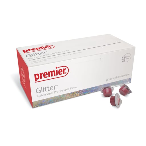 Glitter Fine Bubblegum flavored Prophy Paste with Fluoride. Box of 200 Unit