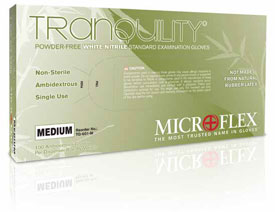Tranquility Nitrile gloves: X-SMALL Non-Sterile, Powder-Free, Textured