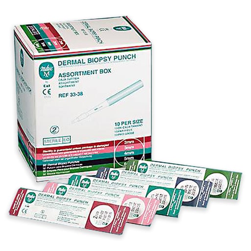 Miltex Disposable Biopsy Punches, Assorted sizes, Pack contains 50 Punches - 10
