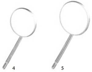 Miltex Size 4 screw-in Simple Stem magnifying metal mouth mirror, box of 12