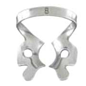 Miltex #8 Upper Molar Winged Metal Rubber Dam Clamp, single clamp