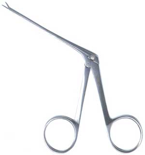 Vantage Hartman Alligator Forceps, 3-1/4" shaft, serrated jaws, extra delicate