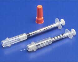 Monoject 1cc Insulin Safety Syringe with Needle 29 gauge x 0.5", Accu-tip Flat