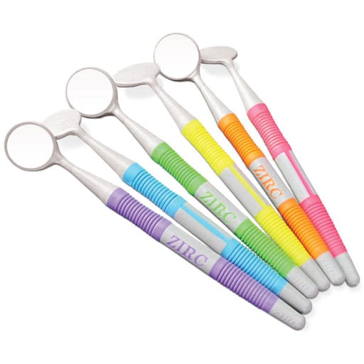 Crystal HD Mouth Mirror - #4 with Soft Grip, Vibrant Assorted Colors 12/Pk. 40%