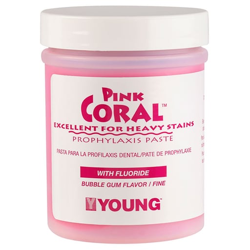 Coral Pink Bubblegum Coarse Prophy Paste with 1.23% Fluoride, 9 oz. Jar