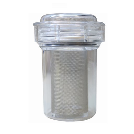 Evac-U-Trap #2300 central suction evacuation trap, 3.5"W x 4.375"H, fits