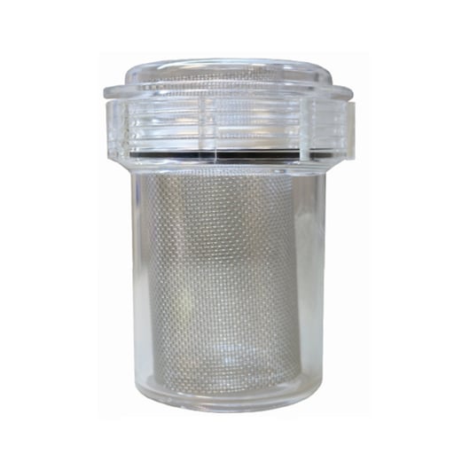 Evac-U-Trap #2400 central suction evacuation trap, 4.5"W x 5.125"H, fits