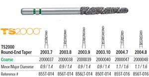TS2000 Speed Cut Diamond FG #2004.7 Round End Taper Coarse, pack of 5