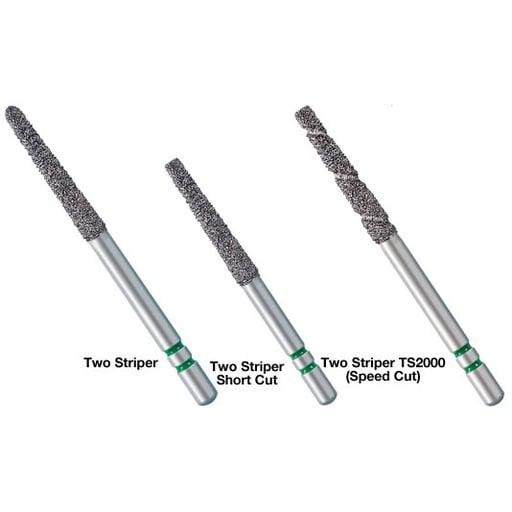 Two Striper ShortCut FGSS 261.8 S Coarse Diamond Bur Flame, Short Shank. Pack