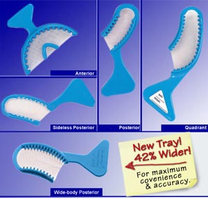 3-Way Tray Sideless Bite Registration/Impression Tray, plastic with non-tear