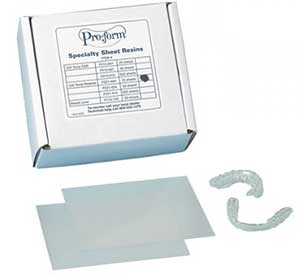 ProForm Retainer Material, 5" x 5" .030 Super Clear, box of 25. Stiff but clear
