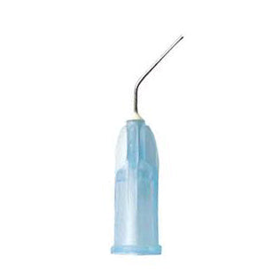 Pulpdent 25 ga x 1/2" Pre-Bent Dispenser Tips, Light Blue 100/Pk. Use