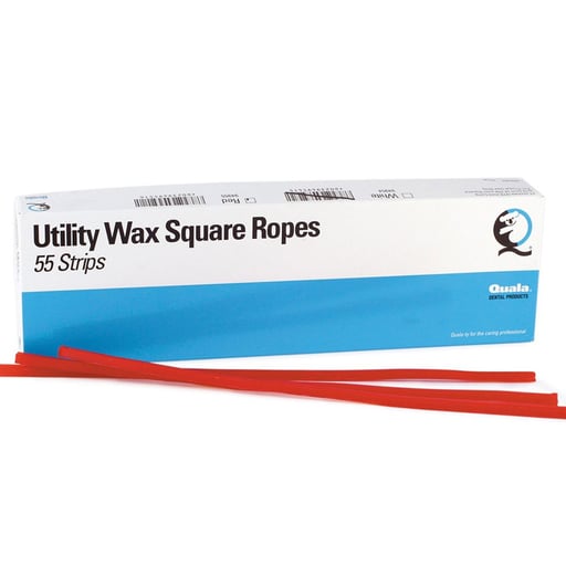 Quala Utility Wax Square Ropes White, box of 55 ropes