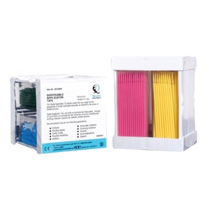 Quala Fine tip micro applicators, pink & yellow, 400 applicators