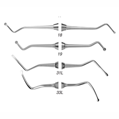 Quala #31L Endo Long double end excavator with standard 1/4" round handle