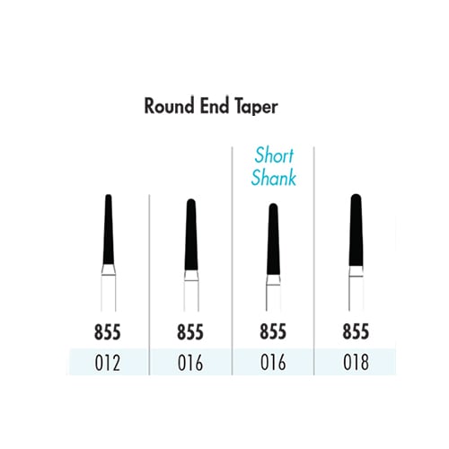 Quala FG #856 018 Round End Taper Single Use Diamond, Medium Grit, pack of 10