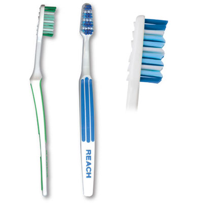 Reach Advanced Design Toothbrush - Adult Soft Full 72/Pk. Raised rubber ridges