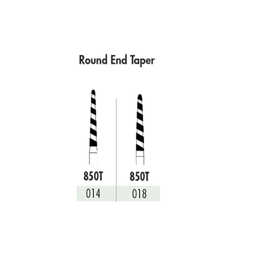 Quala #850T 014/10.0 Round End Tapered Turbo Diamond, pack of 10