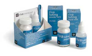 Riva Luting Powder / Liquid Kit - Glass Ionomer Cement: 1 - 35 Gm. Powder, 1