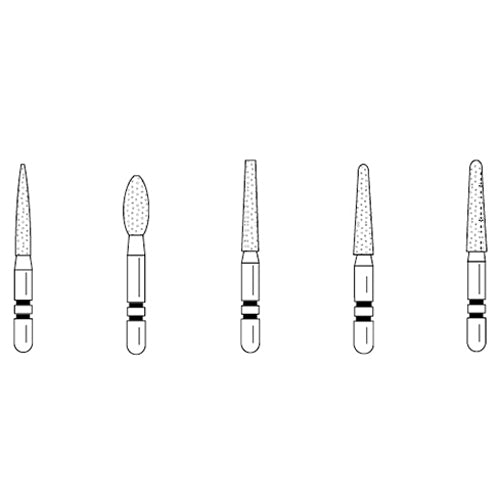 Two Striper Assorted ShortCut bur pack, FG, 5/pk. Contains 770.8CS, 703.8CS