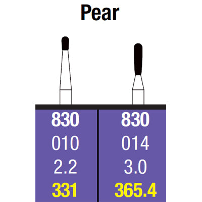 Spring FG #365.4 Coarse grit Pear shaped single-use diamond bur, pack of 10
