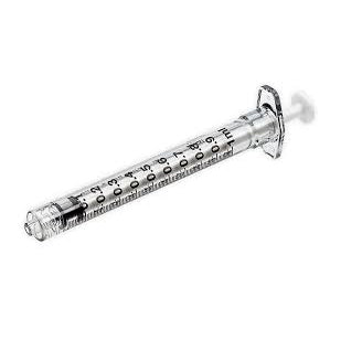BD Luer-Lok 1 mL Disposable Syringe. Has 1/100 mL Graduation. Sterile, Single