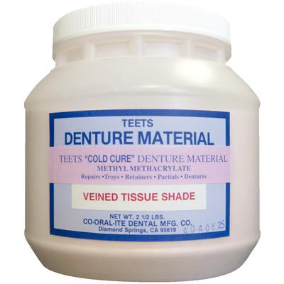 Teets Denture material methacrylate powder compound, Cold Cure, Veined tissue