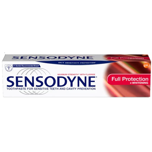 Sensodyne Full Protection + Whitening Toothpaste, 4 oz. Tube, 12/Case